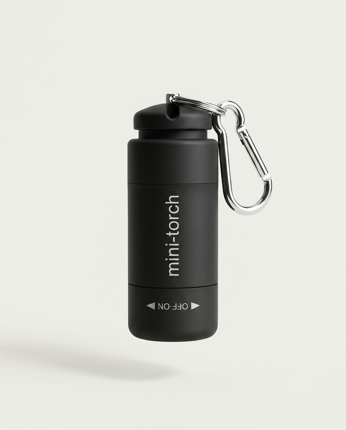Mini Torche noire — lampe torche LED rechargeable pour porte-clés, mousqueton chromé