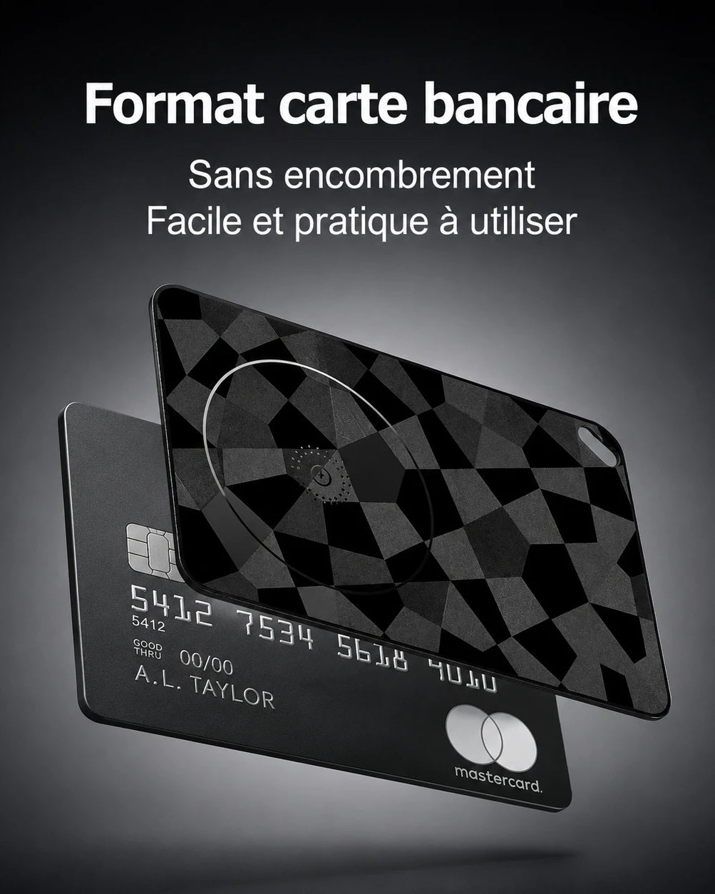 Valion Track Pro au format d'une carte bancaire, comparé à une carte de paiement