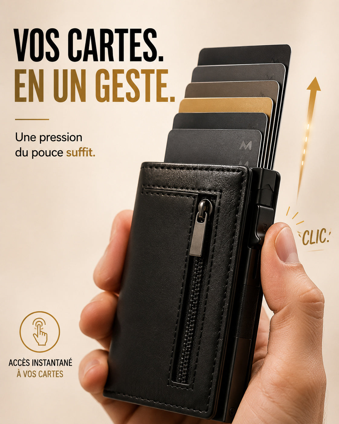 Valion Card Pro — vos cartes en un geste : une pression du pouce suffit à les déployer