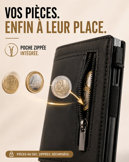 Valion Card Pro — poche zippée : monnaie à portée de main, pièces ou clés