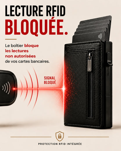 Valion Card Pro — le boîtier aluminium bloque les lectures sans contact non autorisées de vos cartes bancaires